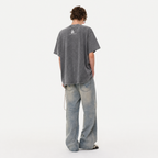 LAWLESSROW "I Heart Roadride" Heavyweight Washed Grey Graphic Tee