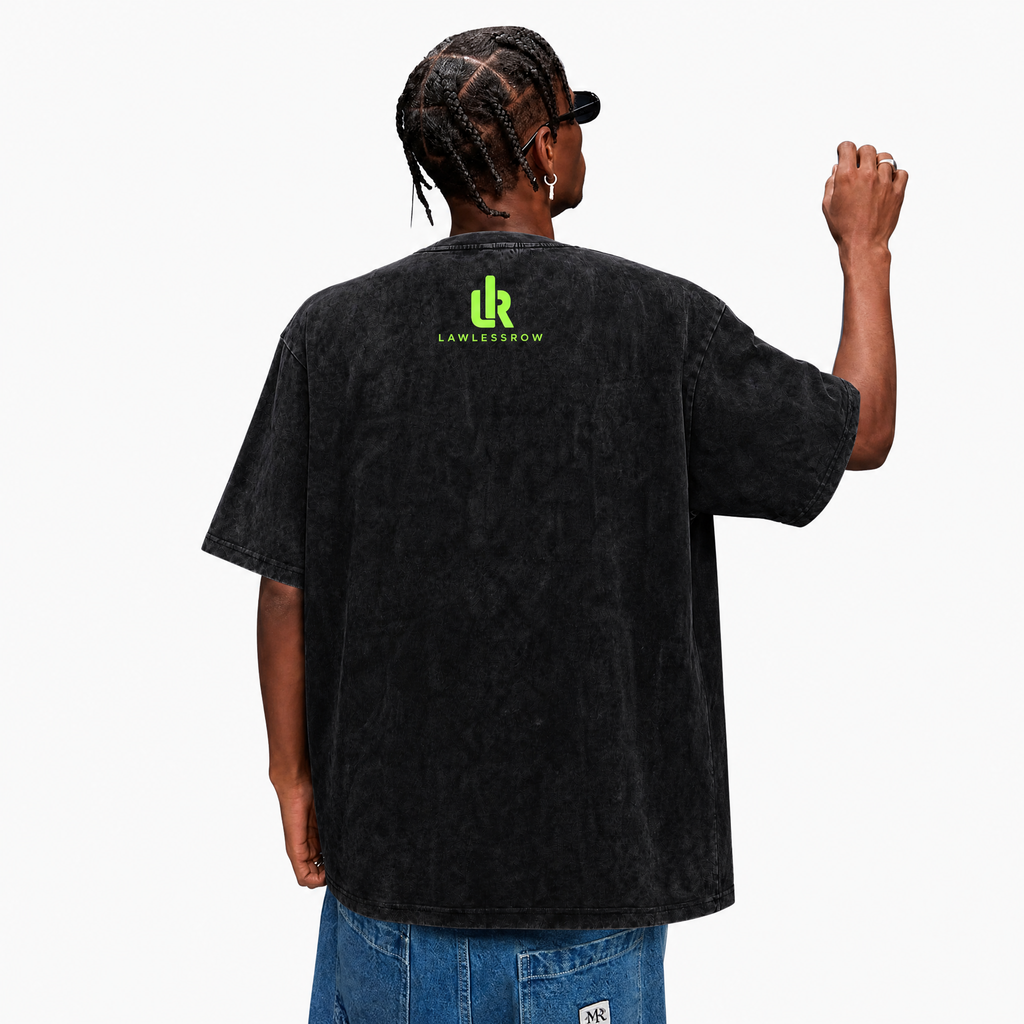 LAWLESSROW "Pickleball Abduction" Heavyweight Washed Black Graphic Tee