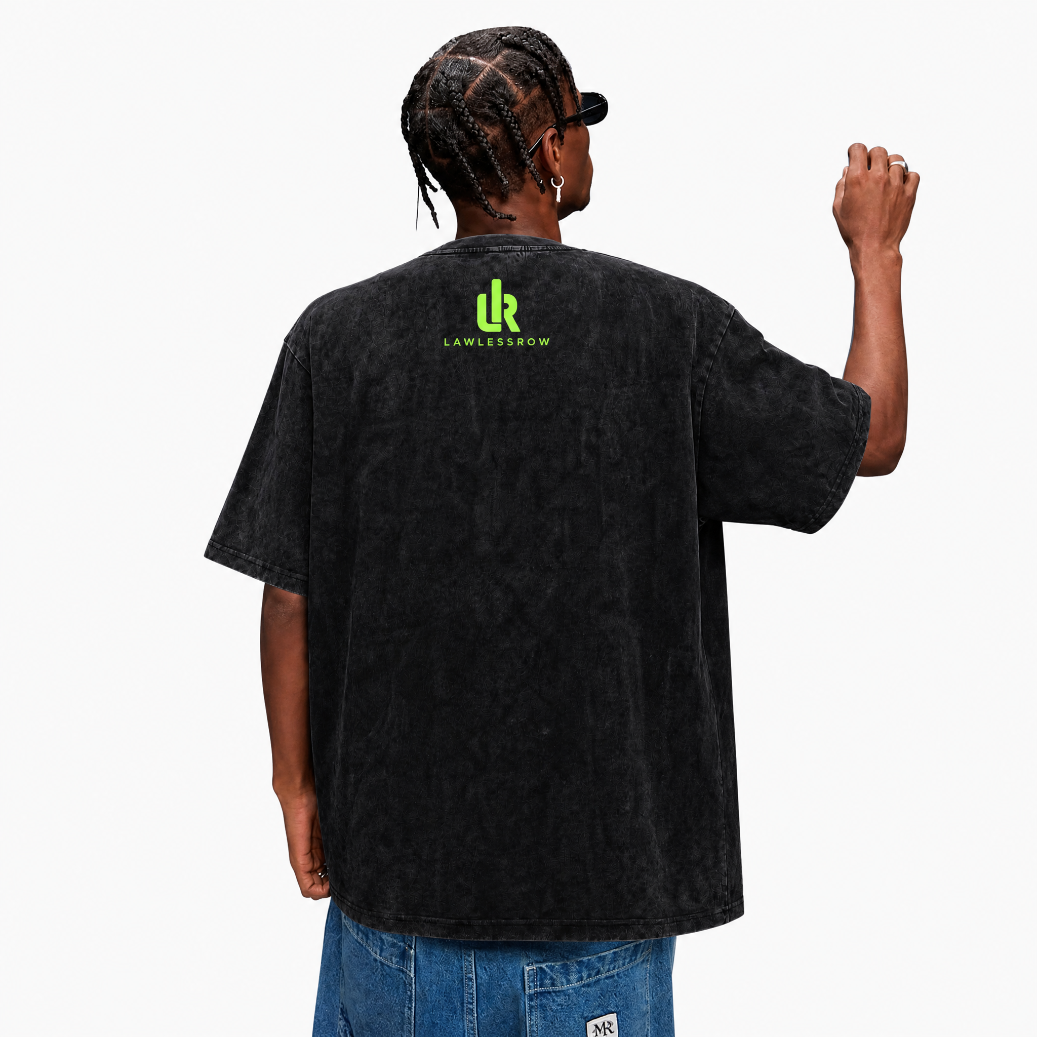 LAWLESSROW "Pickleball Abduction" Heavyweight Washed Black Graphic Tee