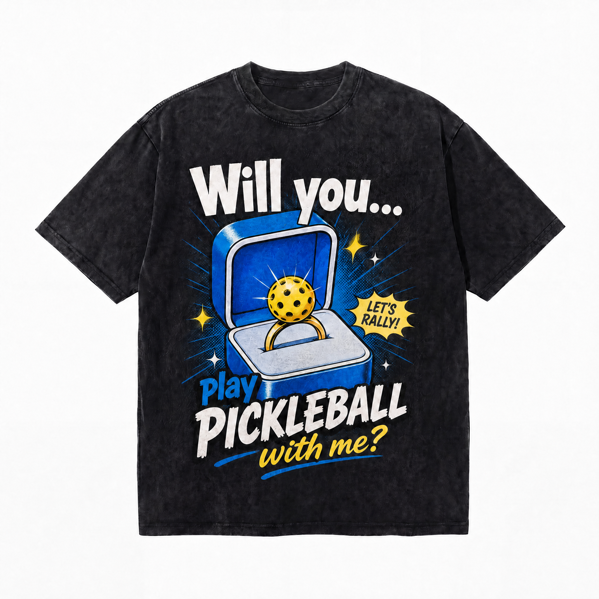 LAWLESSROW "The Proposal" Heavyweight Washed Black Graphic Tee