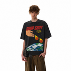 LAWLESSROW "Drop Shot" Heavyweight Washed Black Graphic Tee