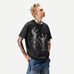 LAWLESSROW "Unchained Defiance" Heavyweight Washed Black Graphic Tee