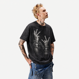LAWLESSROW "Unchained Defiance" Heavyweight Washed Black Graphic Tee