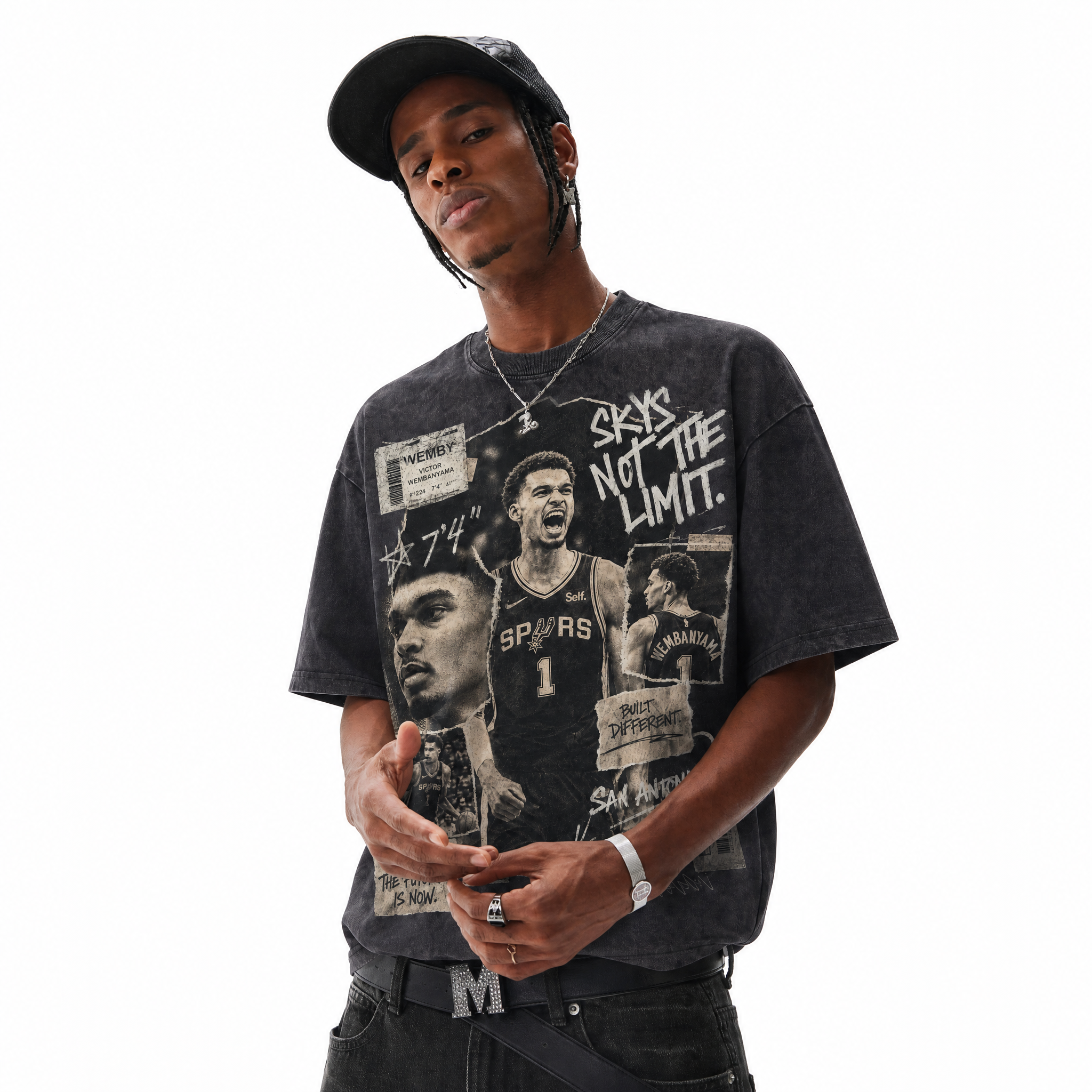 LAWLESSROW "The Future is Now" Heavyweight Washed Black Graphic Tee