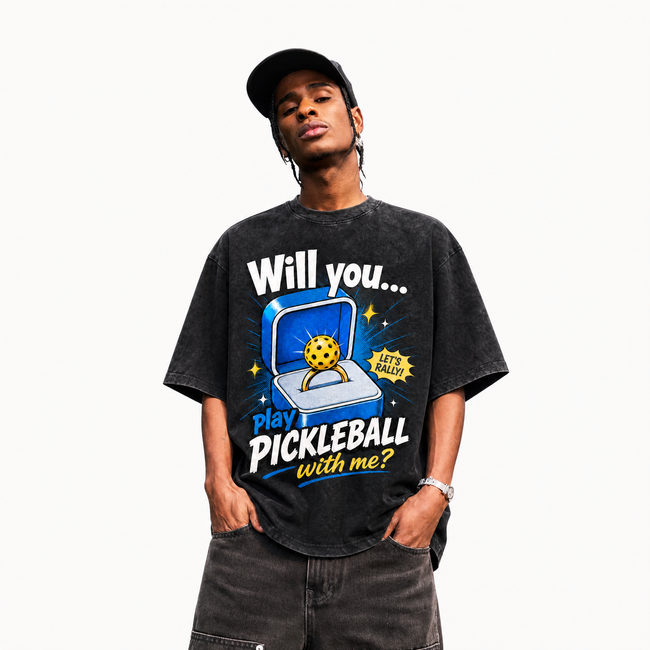 LAWLESSROW "The Proposal" Heavyweight Washed Black Graphic Tee Main Image
