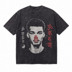 LAWLESSROW "Zen Hustle" Heavyweight Washed Black Graphic Tee