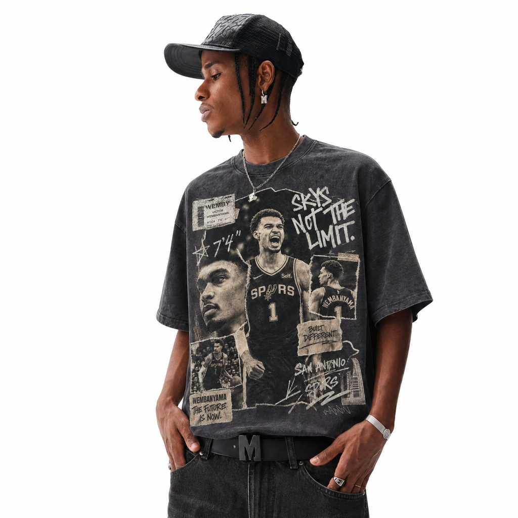 LAWLESSROW "The Future is Now" Heavyweight Washed Black Graphic Tee