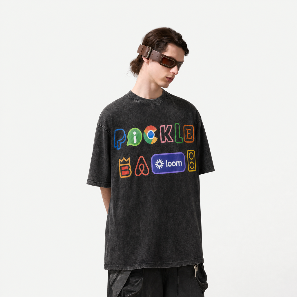 LAWLESSROW "Logoball" Algorithm Infused Vintage Washed Heavyweight Tee