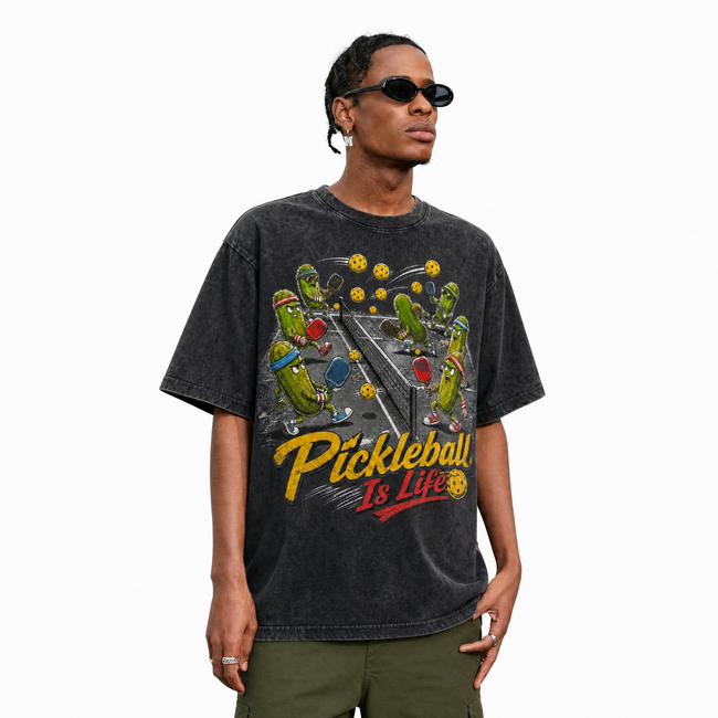 LAWLESSROW "Court Chaos" Vintage Washed Heavyweight Graphic Tee Main Image
