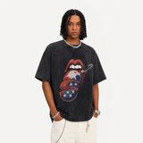 LAWLESSROW "American Tongue" Heavyweight Vintage Washed Graphic Tee