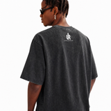 LAWLESSROW Waste Full Skeleton Side Profile Grunge Slogan Collage Vintage Tee