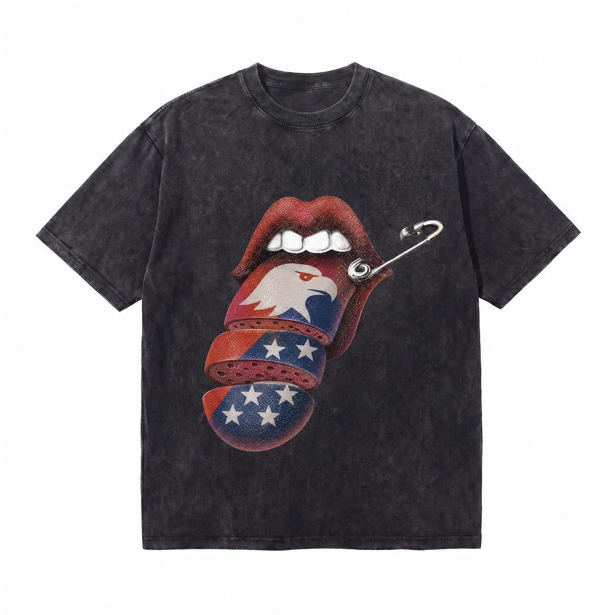 LAWLESSROW "American Tongue" Heavyweight Vintage Washed Graphic Tee
