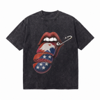 LAWLESSROW "American Tongue" Heavyweight Vintage Washed Graphic Tee