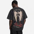 LAWLESSROW "Divine Conquest" Heavyweight Washed Black Graphic Tee