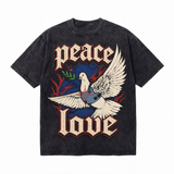LAWLESSROW "PEace Love" Tactical Dove Heavyweight Tee - Vintage Wash