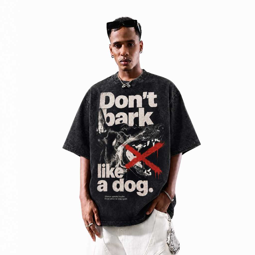 LAWLESSROW "Vocal Silence" Heavyweight Washed Black Graphic Tee