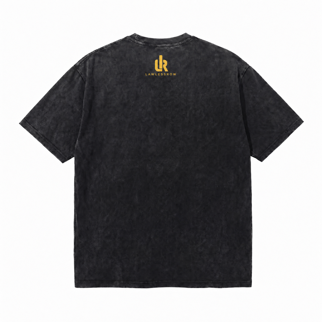 LAWLESSROW "Timeless Play" Heavyweight Washed Black Graphic Tee