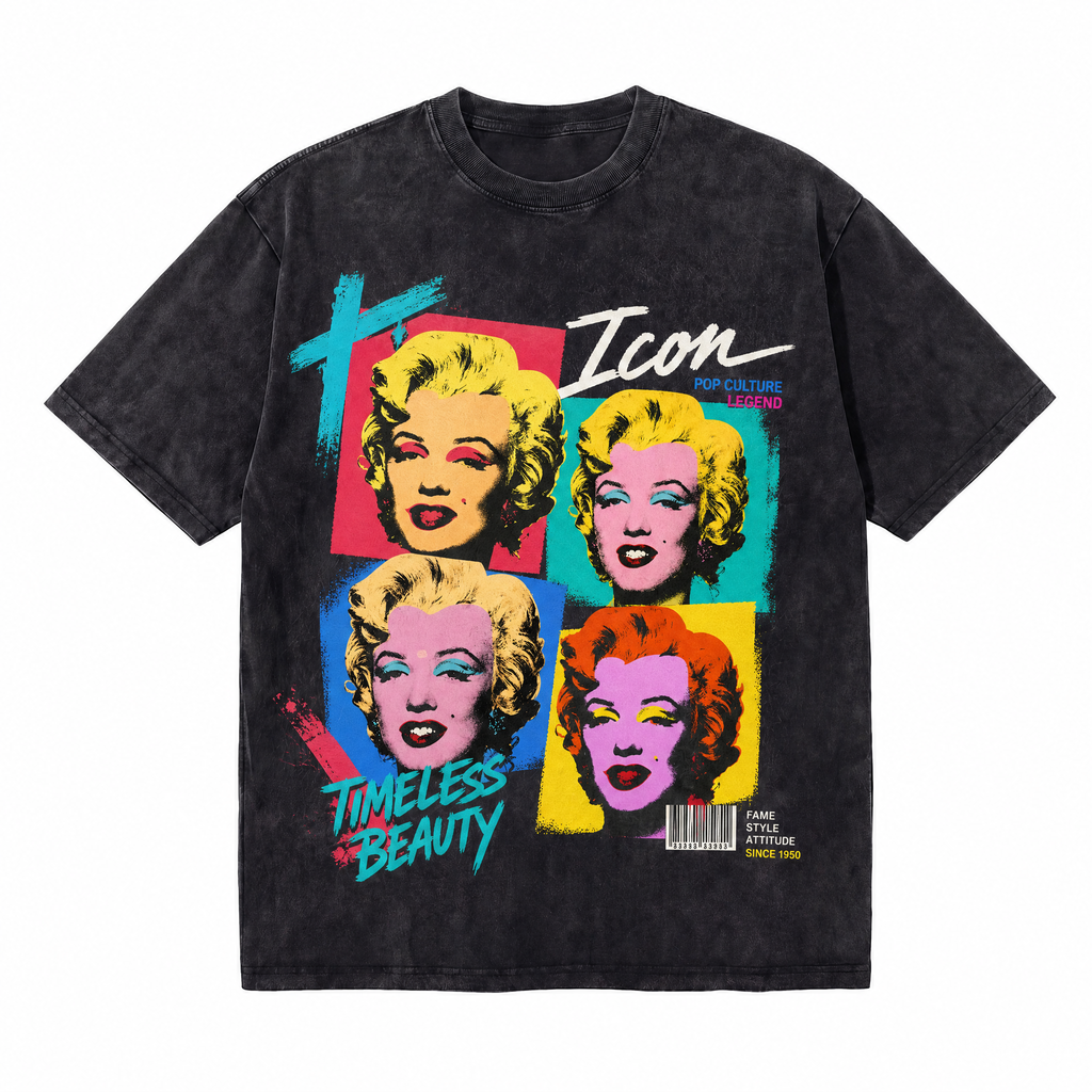 LAWLESSROW Timeless Icon Vintage Washed Oversized Graphic Tee