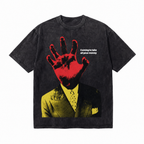 Vintage Acid Wash Coming To Take All Your Money Hand Head Suit Graphic Oversized T-Shirt | LAWLESSROW