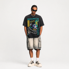 Vintage Acid Wash Bouncie Pickleball Court & Bounce 90s Retro Oversized Graphic T-Shirt | LAWLESSROW