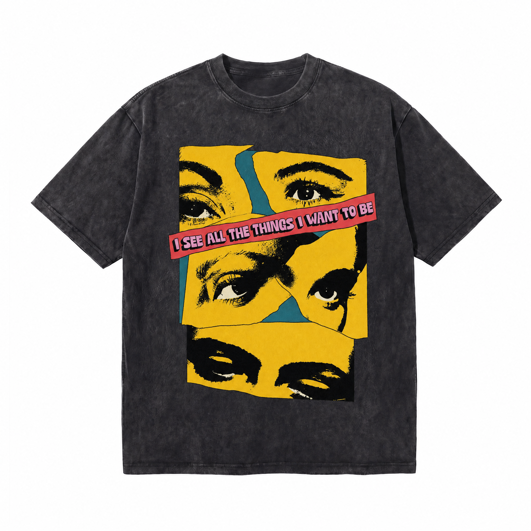 LAWLESSROW Vision Beyond Limits Vintage Washed Oversized Graphic Tee