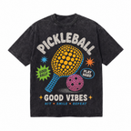 LAWLESSROW Good Vibes Pickleball Vintage Washed Oversized Graphic Tee