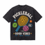 LAWLESSROW Good Vibes Pickleball Vintage Washed Oversized Graphic Tee