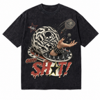 Vintage Acid Wash Out Shot Skull Pickleball Punk Oversized Graphic T-Shirt | LAWLESSROW