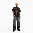 Vintage Acid Wash Marilyn Manson Crossed Guns Oversized Rock Band Graphic T-Shirt | LAWLESSROW