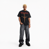 LAWLESSROW Vintage Marilyn Manson Crossed Guns Oversized Rock Band Graphic T-Shirt