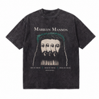 Vintage Acid Wash Marilyn Manson Three Faces Gothic Oversized Rock Band T-Shirt | LAWLESSROW