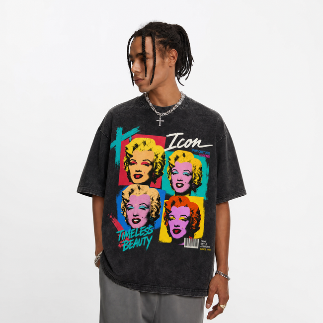 LAWLESSROW Timeless Icon Vintage Washed Oversized Graphic Tee Main Image