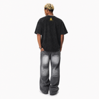 LAWLESSROW Vision Beyond Limits Vintage Washed Oversized Graphic Tee