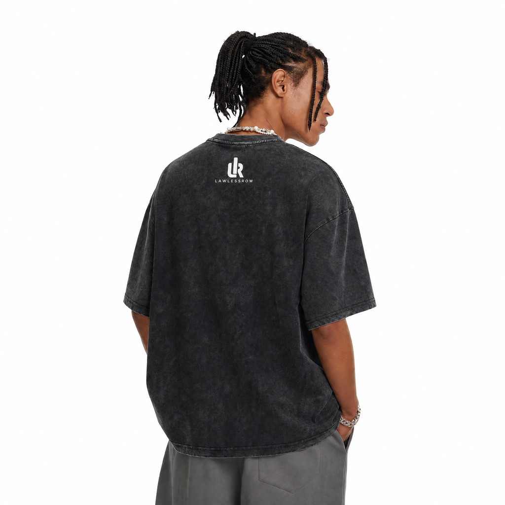 LAWLESSROW Timeless Icon Vintage Washed Oversized Graphic Tee
