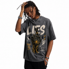 LAWLESSROW No Trust Vintage Washed Oversized Graphic Tee