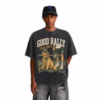Vintage Acid Wash Good Rally Better Together Golden Retriever Pickleball Club Oversized Graphic T-Shirt