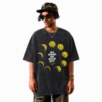 Vintage Acid Wash All Game No Days Off Pickleball Moon Phase Oversized Graphic T-Shirt