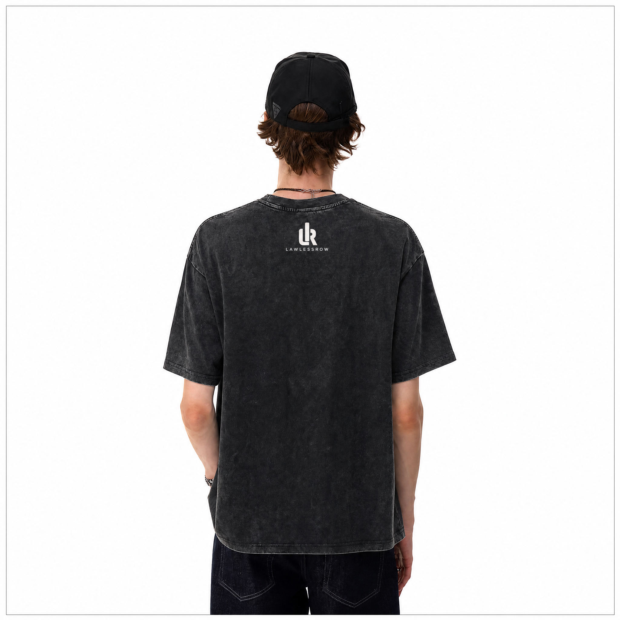 Vintage Acid Wash LAWLESS ROW UFO Abduction Oversized Graphic T-Shirt