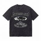 Vintage Acid Wash LAWLESS ROW UFO Abduction Oversized Graphic T-Shirt