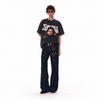 Vintage Acid Wash Basketball Star Oversized Graphic T-Shirt