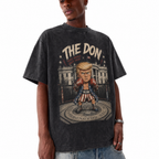 LAWLESSROW The Don Vintage Washed Graphic Tee – Patriotic Boxing Oversized Streetwear T-Shirt