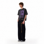 Vintage Acid Wash LAWLESS ROW Purple Palm Tree Oversized Graphic T-Shirt