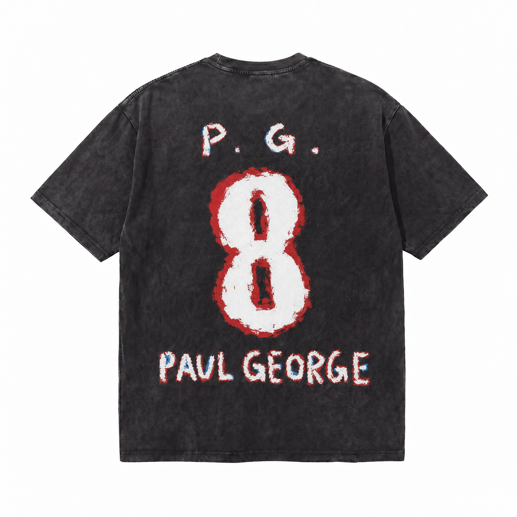 Vintage Acid Wash Basketball Star Oversized Graphic T-Shirt