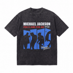 Michael Jackson “For U And For Me” Silhouette Washed Black Oversized T-Shirt | King of Pop Retro Tee