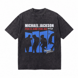 LAWLESSROW Michael Jackson Blue Panel Silhouette Vintage Tee