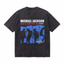 Michael Jackson “For U And For Me” Silhouette Washed Black Oversized T-Shirt | King of Pop Retro Tee