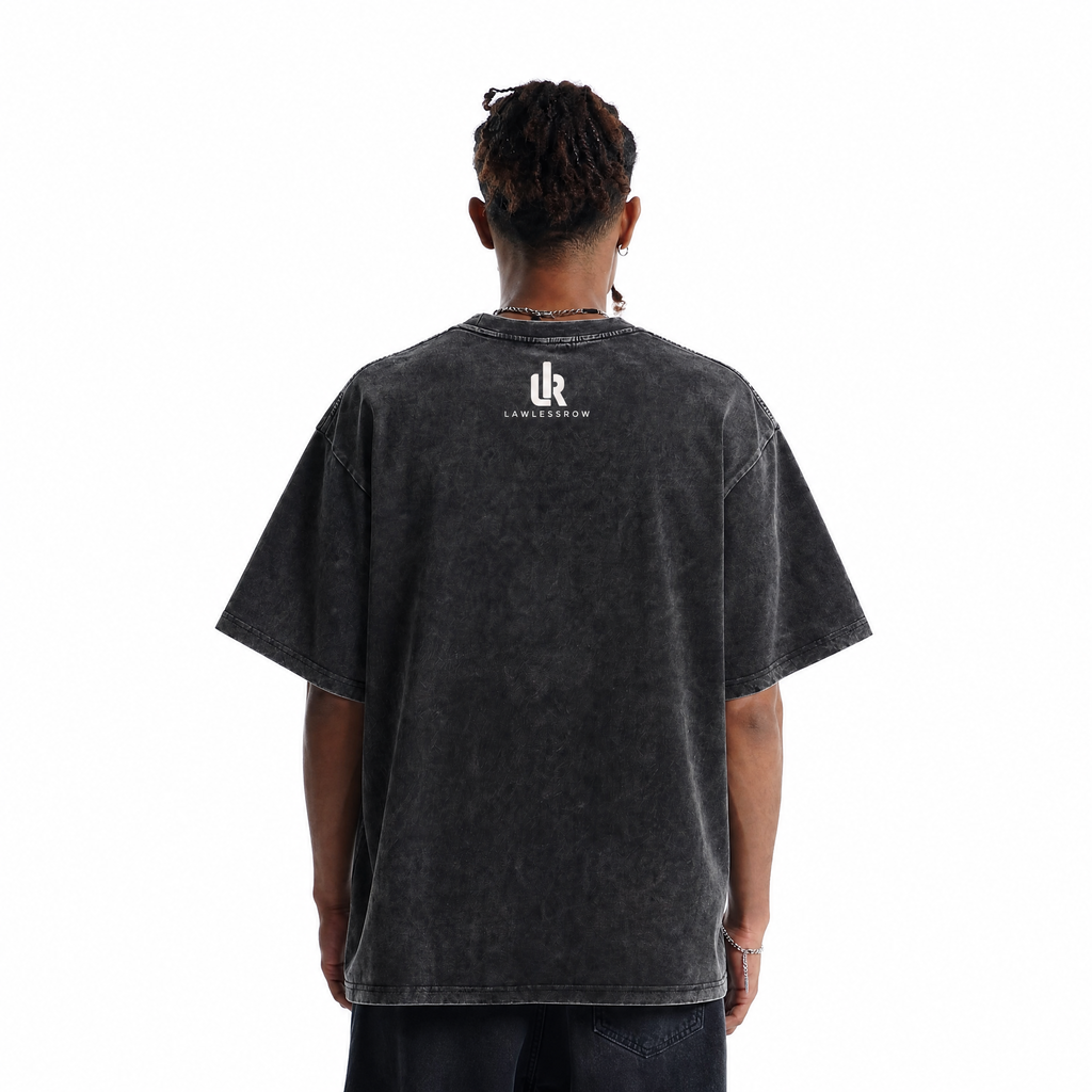 Lock In Drop Shots Pickleball Washed Black Oversized T-Shirt | Tactical Court Tee