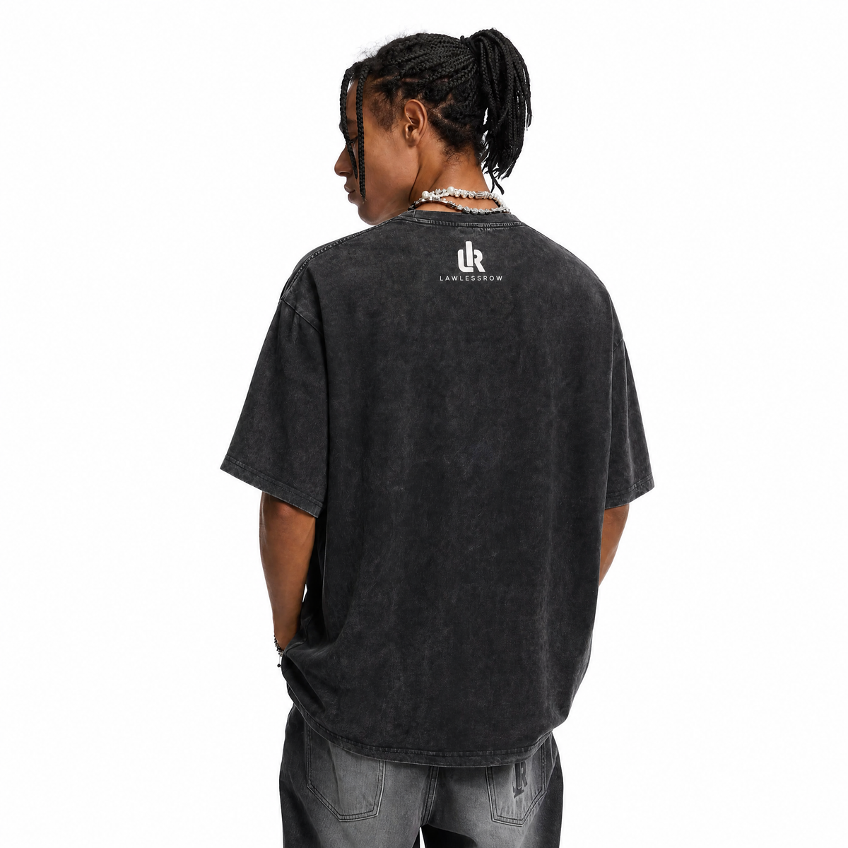 LAWLSSROW Michael Jackson Thriller Washed Black Oversized T-Shirt