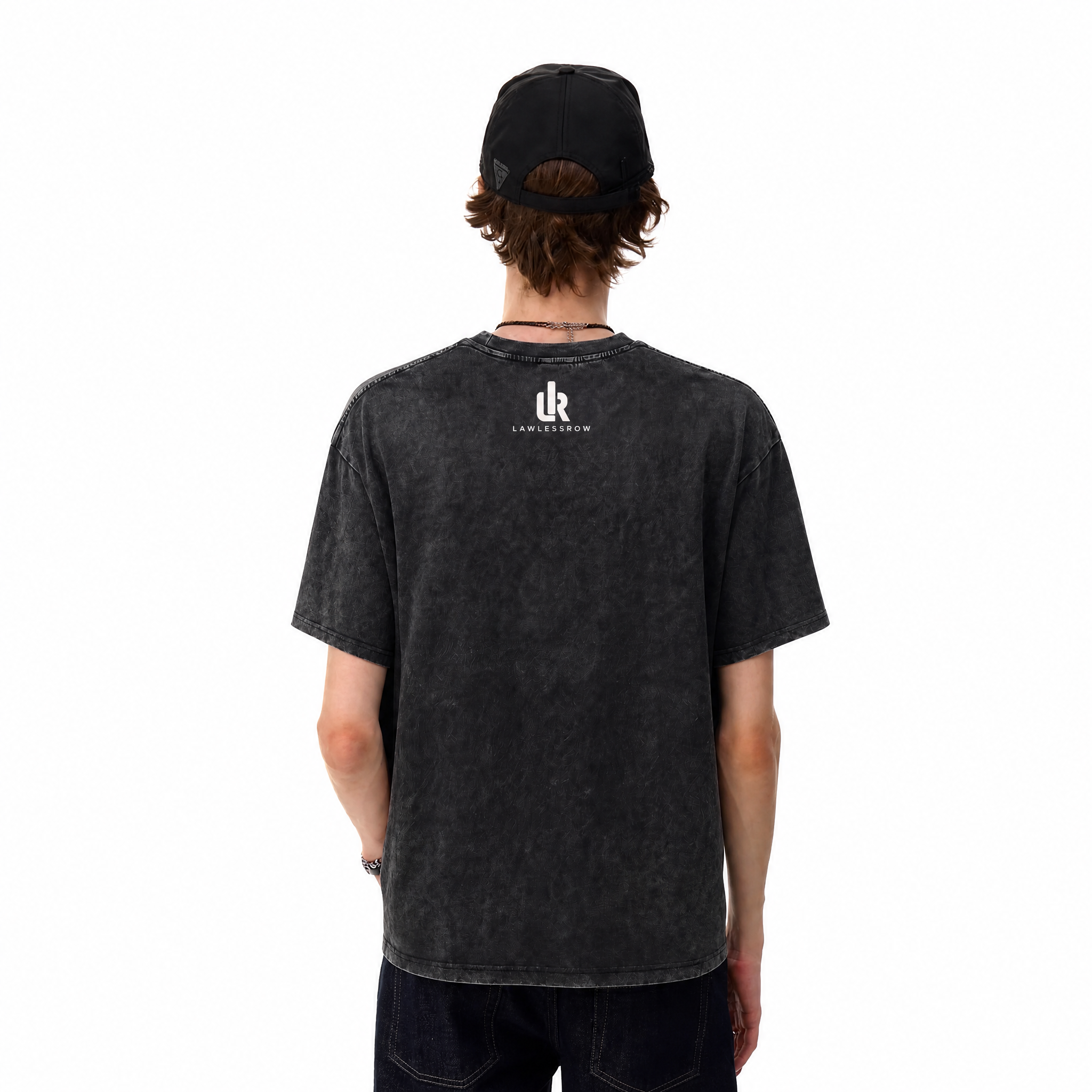 Skeleton Skateboard Duo Washed Black Oversized T-Shirt | Streetwear Skate Grunge Tee