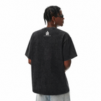 Michael Jackson Iconic Eyes Washed Black Oversized T-Shirt | King of Pop Retro Fan Tee